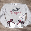 Custom Mascot embroidered sweatshirt | Side Bow sweatshirt | Custom sweatshirt | embroidered sweatshirt |