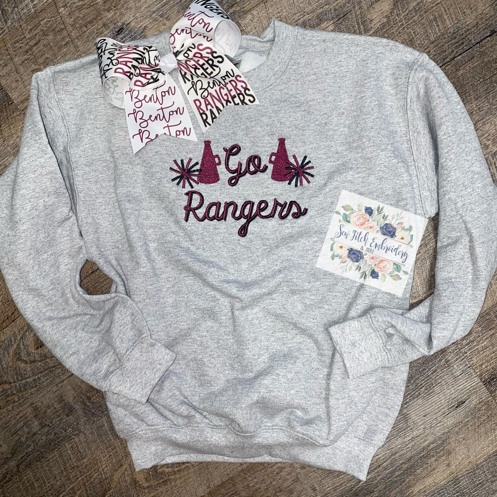 school mascot sweatshirt | mascot sweatshirt | embroidered sweatshirt | kids sweatshirt | custom kids sweatshirt |