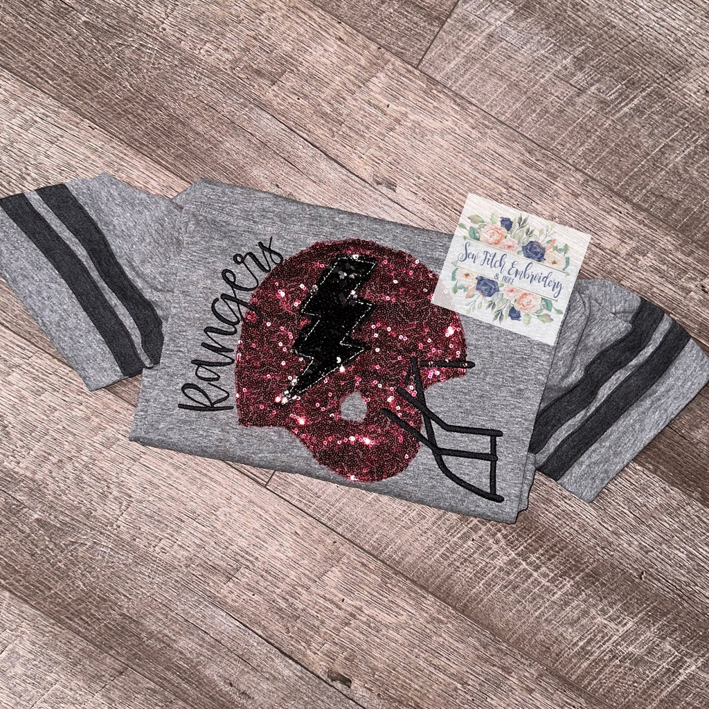 football shirt  | football mascot shirt | glitter football | sequin football shirt | football mom | football grandma | football sister