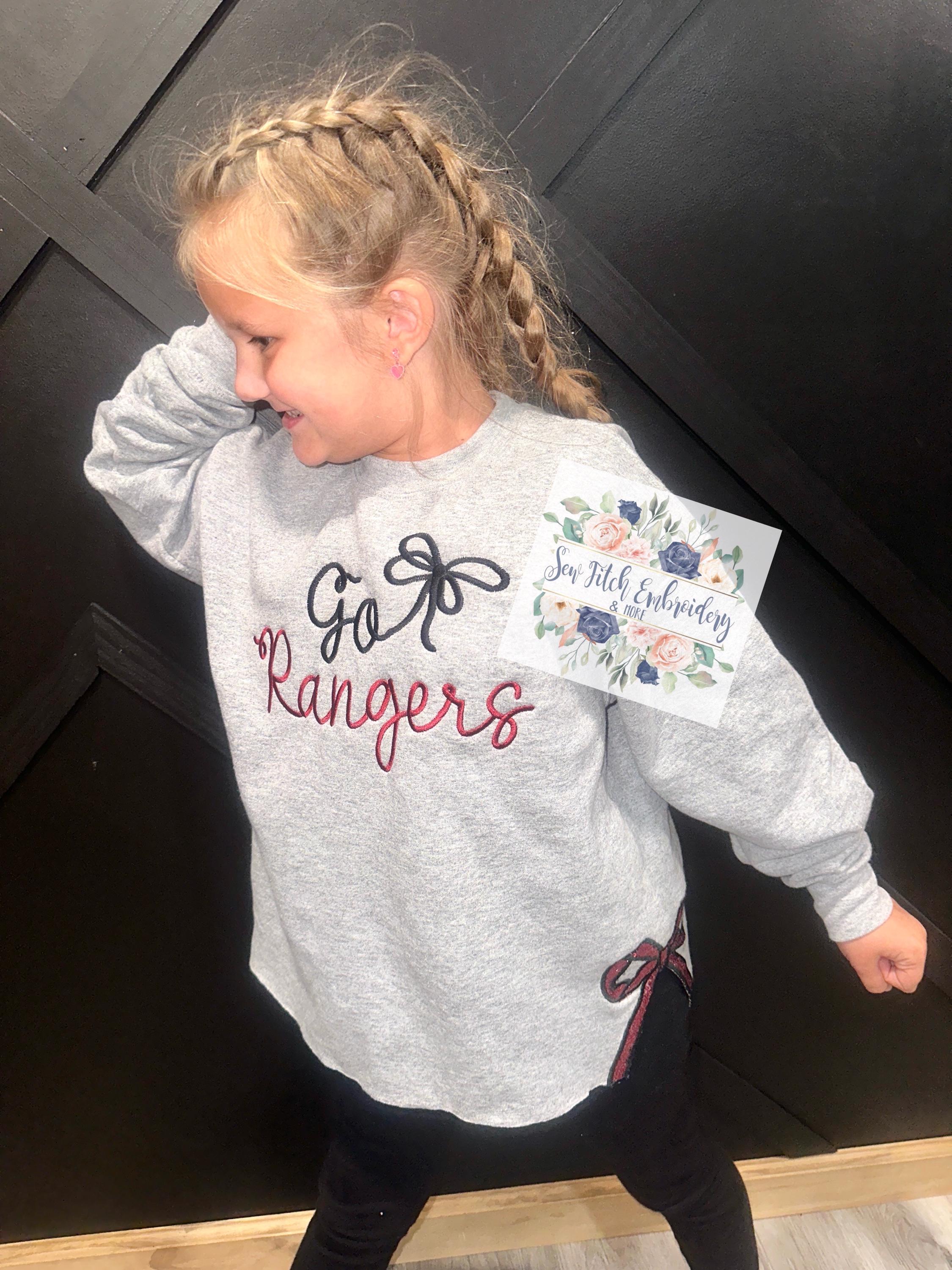 Custom Mascot embroidered sweatshirt | Side Bow sweatshirt | Custom sweatshirt | embroidered sweatshirt |